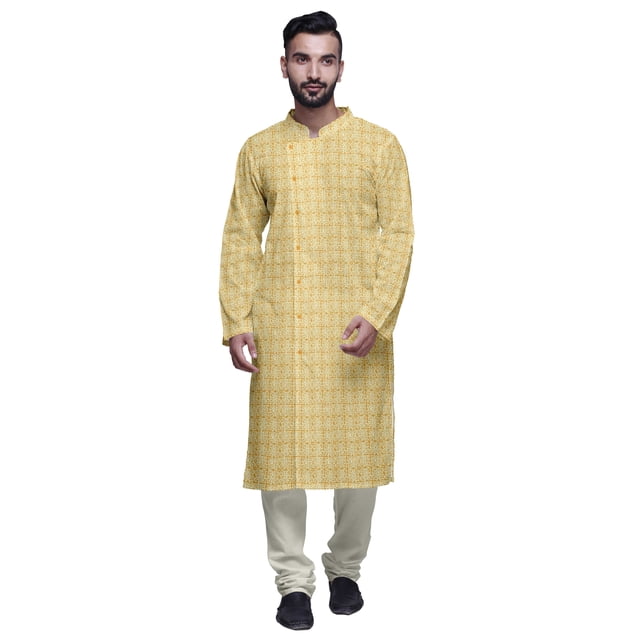 Atasi Designer Kurta Pajama For Men Printed Angrakha Style Casual Summer Clothing