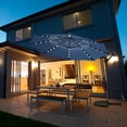 thumbnail image 4 of Costway 10FT Patio Offset Umbrella Solar Powered LED 360Degree Rotation Aluminum Blue, 4 of 10