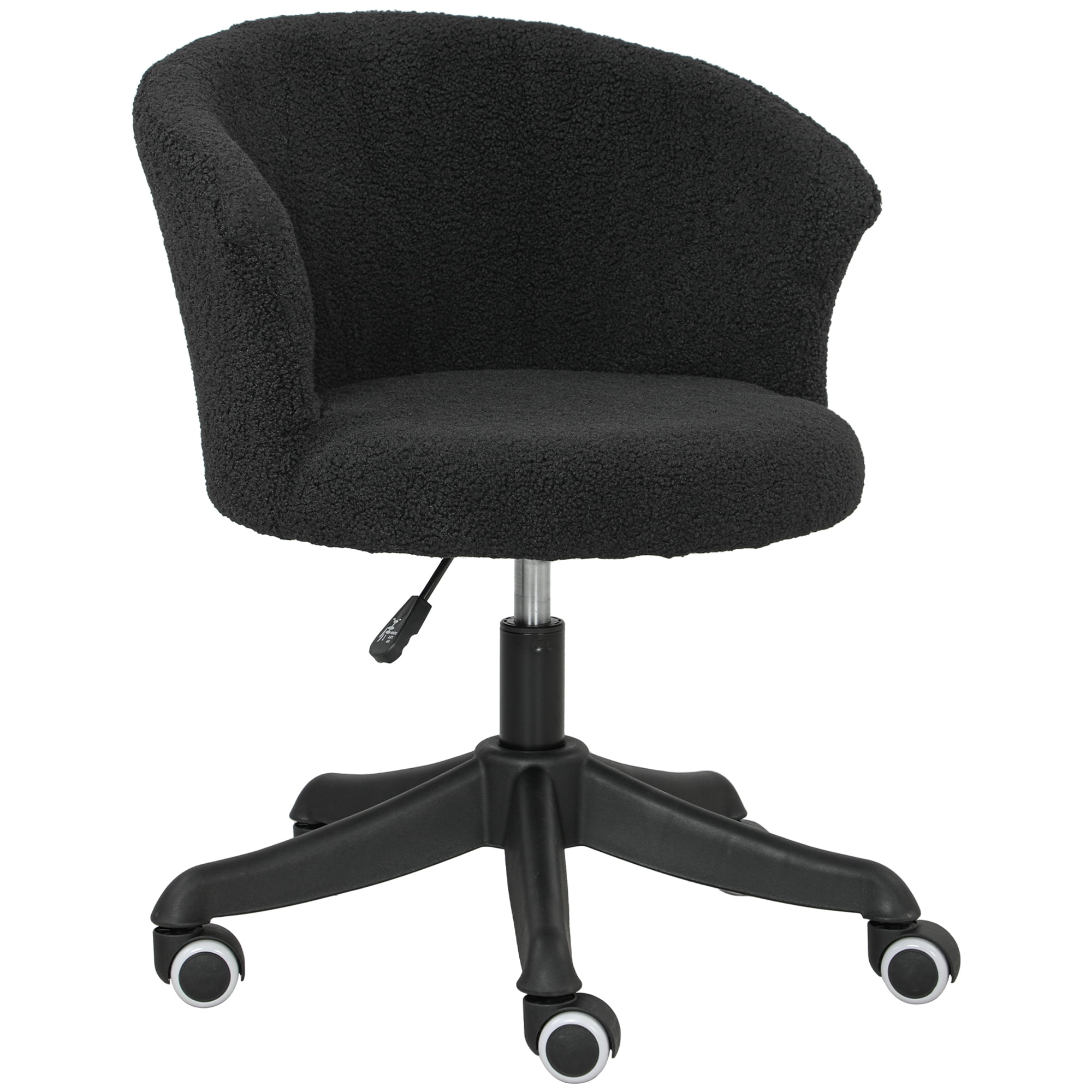 Vinsetto Fluffy Office Chair with Adjustable Height, Armless, Black