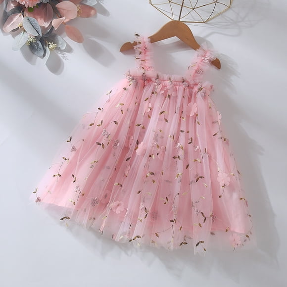 Toddler Girls Sleeveless Embroider Dress Dance Party Floral Dresses Clothes Girls Dresses 5T formal Christmas Girls Dresses Size 10-12 Party Wear Christmas Girls Dresses Size 8 Fall Christmas Girls