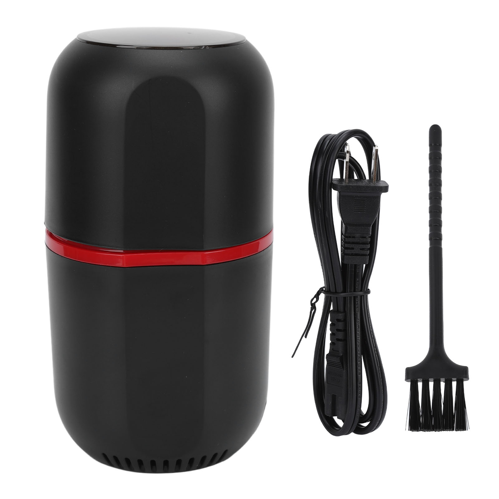 Electric Tablet Crusher, Brush Cleaning Coffee Grinder Stainless Steel Black Multipurpose Fine Powder Labor Saving  For Office For Home US Plug 110V