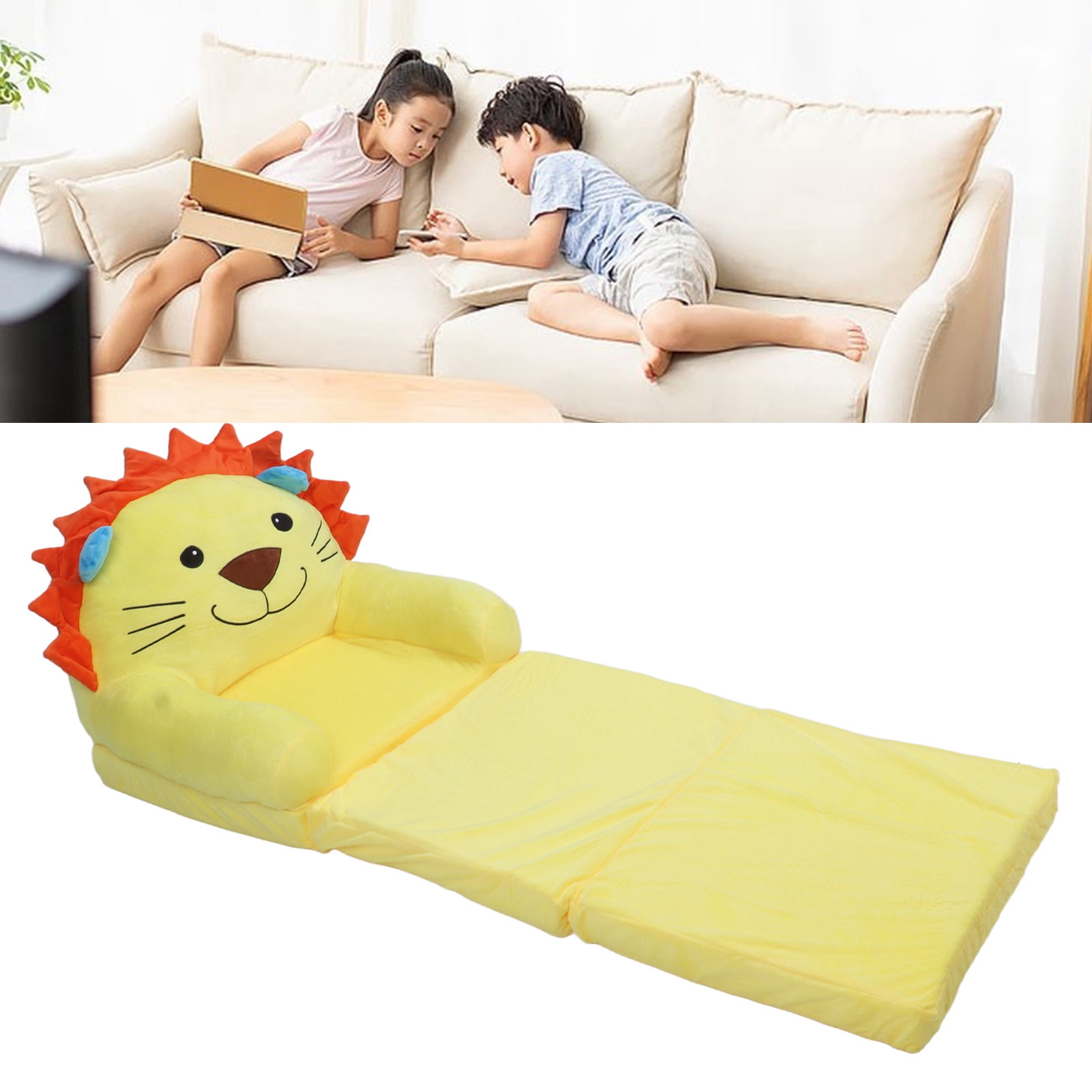 Convertible Sofa to Lounger, Foldable Children Sofa Flip Out Kids Sofa Chair Foldable Kids Couch, Pull Out Couch Bed Toddler Couch Toddler Chairs Flip Open Chair Sofa Bed for Boys