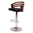 thumbnail image 1 of Armen Living Adele Tabouret de Bar Pivotant Moderne en Similicuir Noir, 1 of 5