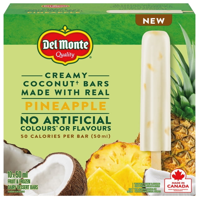 DEL MONTE Barres Glacées Ananas Et Noix De Coco 10 x 50 ml