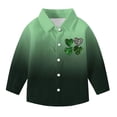 thumbnail image 3 of RXMEKW Chemise à Manches Longues Imprimée de la Saint-Patrick pour Garçons avec Col Rabattu, 95 % Coton 5 % Élasthanne, Vert, 3 of 7