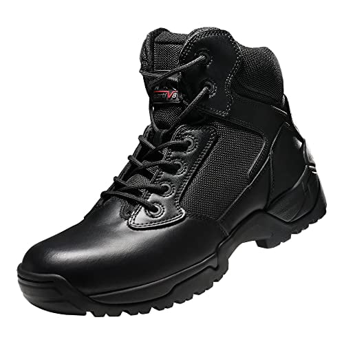 NORTIV 8 Bottes de Travail Tactiques Militaires pour Hommes Légères de Randonnée Moto Bottes de Combat Noires Taille 12 m Alliage US