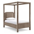 thumbnail image 1 of Meridian Furniture Salina Lit Simple Rembourré en Velours Taupe, 1 of 11