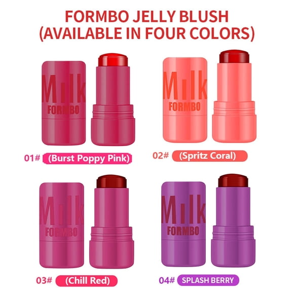 Milk Makeup Water Jelly Tint Blush Milk Jelly Milk Makeup Cheek Stain Milk Cooling Water Jelly Tint Long Lasting Face Blushes, Lip Gloss Cheek Solid Moisturizer Stick Pink