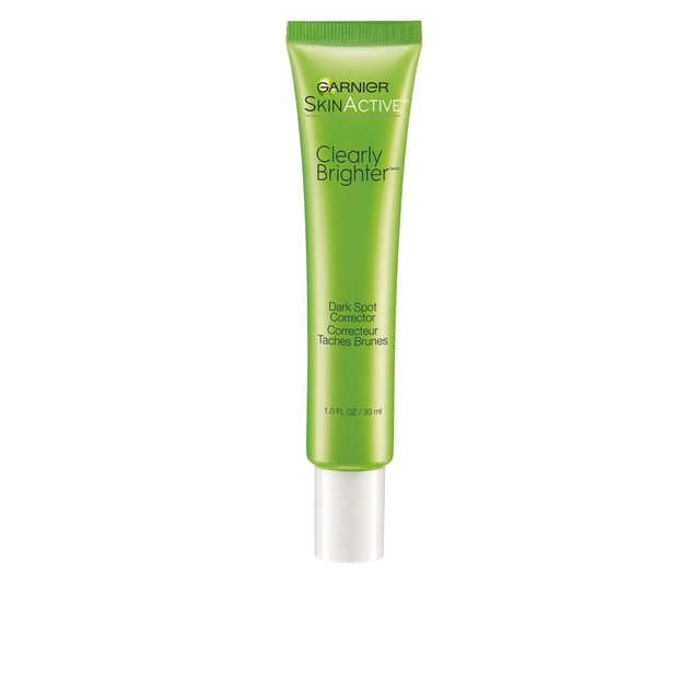 Garnier Skinactive Correcteur de Taches Brunes Clairement Plus Éclatant en tube Vert de 30 ml avec Texte Noir et Capuchon Blanc, Hydratant pour le Visage Cliniquement Prouvé pour Réduire les Taches Brunes et la Décoloration, Convient à une Utilisation Unisexe en Soins de la Peau.