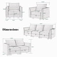 thumbnail image 2 of HONBAY Ensemble de Canapé Sectionnel Modulaire 3 Pcs avec Rangement Caché Comprend Trois Places, Causeuse et Fauteuil pour Salon, Gris Bleuâtre, 2 of 9