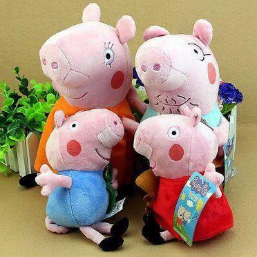 Peppa Pig Jouet en Peluche 30 cm, Oreillers, Jouets pour Enfants, Cadeau de Noël