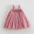 thumbnail image 2 of HXWCHs Robe en Coton Robe de Fête pour Tout-Petites Filles Sans Manches en Maille Fleurie pour Danse Célébration et Rose 3-4 Ans, 2 of 4