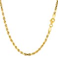 thumbnail image 1 of 14k Yellow Solid Gold Diamond Cut Rope Chain Necklace, 2.75mm, 20", 1 of 1