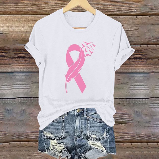 Blouses pour Femmes, Mode Féminine Imprimé Manches Courtes Blouse Drôle Col Rond T-Shirt Tops