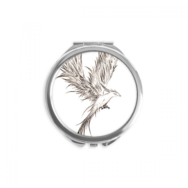Rosefinch Sketch Fuying Painting Bird Fushicho Hand Compact Mirror Round Portable Pocket Glass