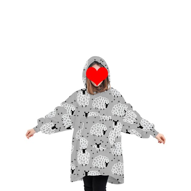 Fortune Matching Family Wearable Blanket Oversized Hoodies Pullover Christmas Pajama