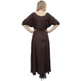 thumbnail image 3 of Bimba Robe Longue Maxi Brune pour Femme avec Foulard à Franges, Robes Boho de Designer-4, 3 of 9