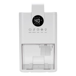 Petit déshumidificateur, 1L Contrôle automatique de l'humidité du réservoir d'eau 7 Couleurs LED Lumière de nuit avec minuterie 6H 12H 24H, Déshumidificateur portable pour salle de bain dans la chambre