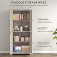 thumbnail image 4 of HOMCOM 72" Freestanding Kitchen Pantry, Buffet Cabinet, Grey, 4 of 10