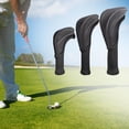 thumbnail image 3 of 3Pcs/Set Golf Club head cover Set Golf Club Headcovers Set Long Neck Mesh Black, 3 of 8