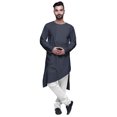 thumbnail image 1 of Atasi Designer Solid Long Sleeve Cut KurtaForMen Cotton Round Neck Shirt, 1 of 5
