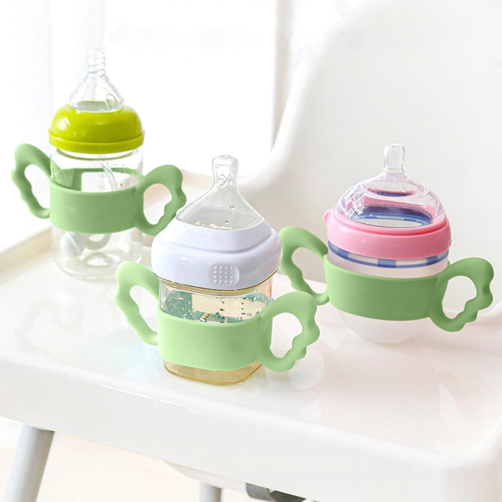 Clearance Hcnuuo Personalized Baby Bottle Handles Soft Silicone Easy Carry Handle Reusable Baby Bottle Label With Handle For Daycare