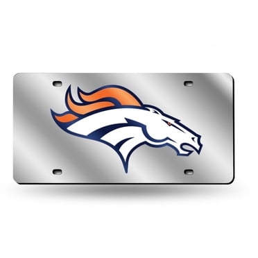 Plaque d'Immatriculation Laser Argentée Denver Broncos