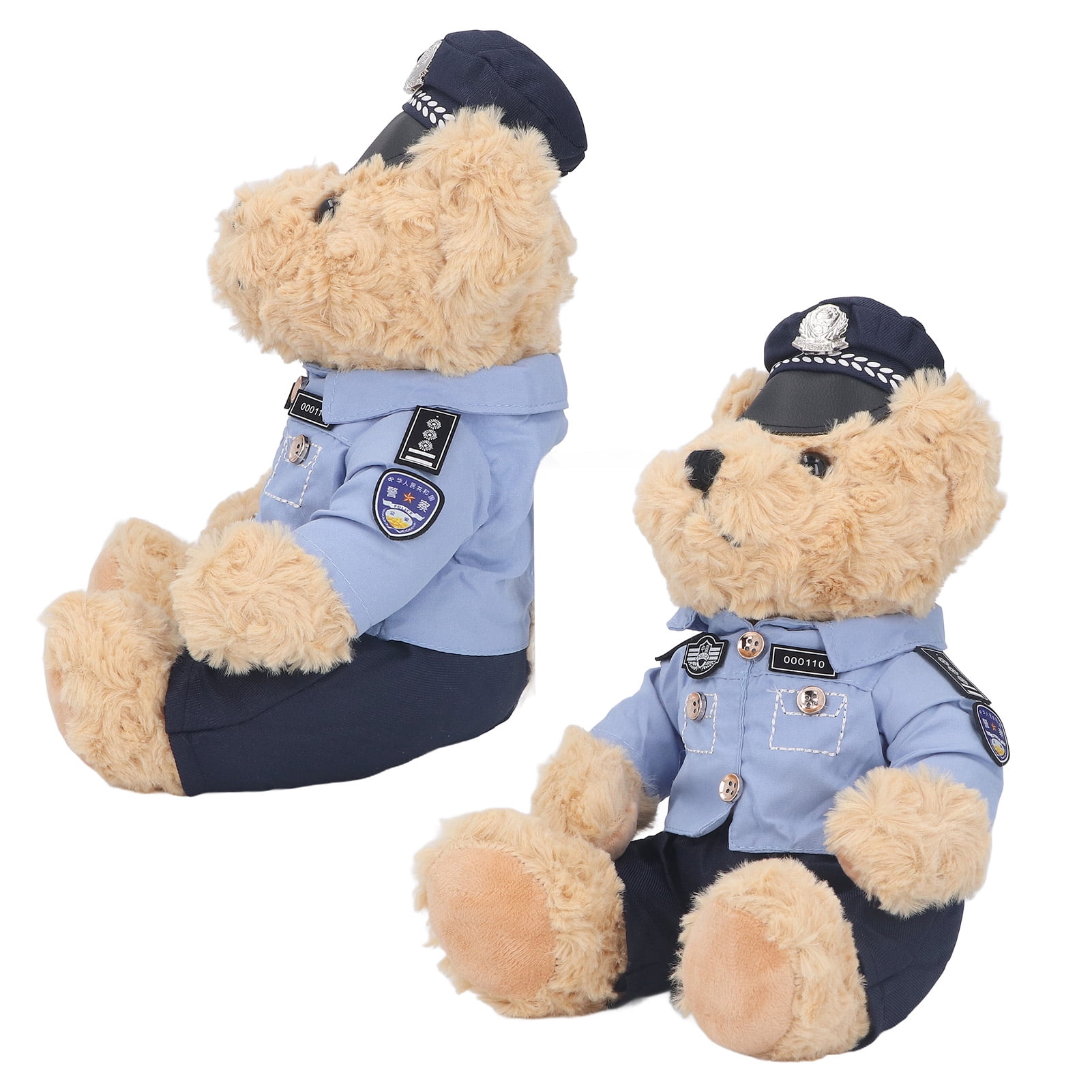 Officer Plush Bear Toy, Cartoon Stuffed Furry Traffic Bear Plush Toy,  Fireman Teddy Bears Plush Toy Reflective Cycling Suit Stuffed Toy Gift For Motorcycle Riding Decoration