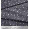 thumbnail image 2 of Soimoi Crepe Silk Fabric Leaves & Floral Block Print Sewing Fabric Yard 42 Inch Wide, 2 of 3