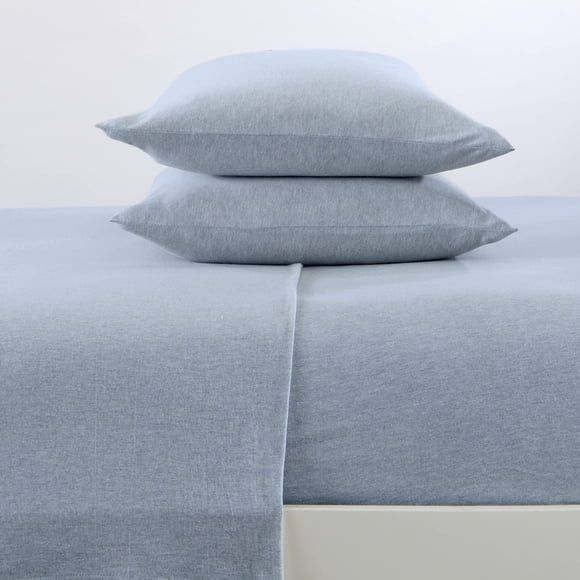 Great Bay Home Extra Soft Jersey Knit T-Shirt King Cotton Sheet Set | Breathable, Comfortable, and Cozy 4 Pc Sky Blue Sheets Set | All-Season Jersey Knit Sheets