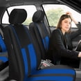 thumbnail image 3 of FH Group Universal Fit Striped Cloth Car Seat Covers for Auto SUV VAN Airbag Compatible Full Set, 3 of 10