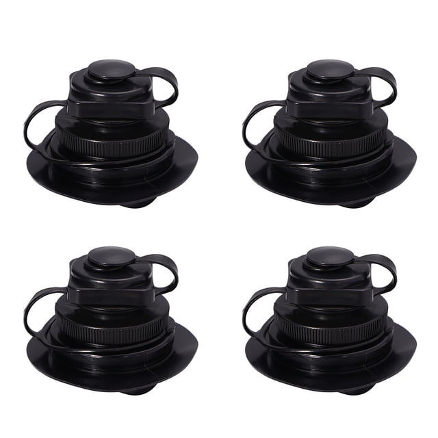 KAKOWELY 4pcs PVC Boston Boat Air Anti-leak Inflation Pump Hose Adapter for Inflatable Boats Kayak Airbed Canoe Pool Raft Rubber Dinghy (Black),2.36"X2.36"X1.65"