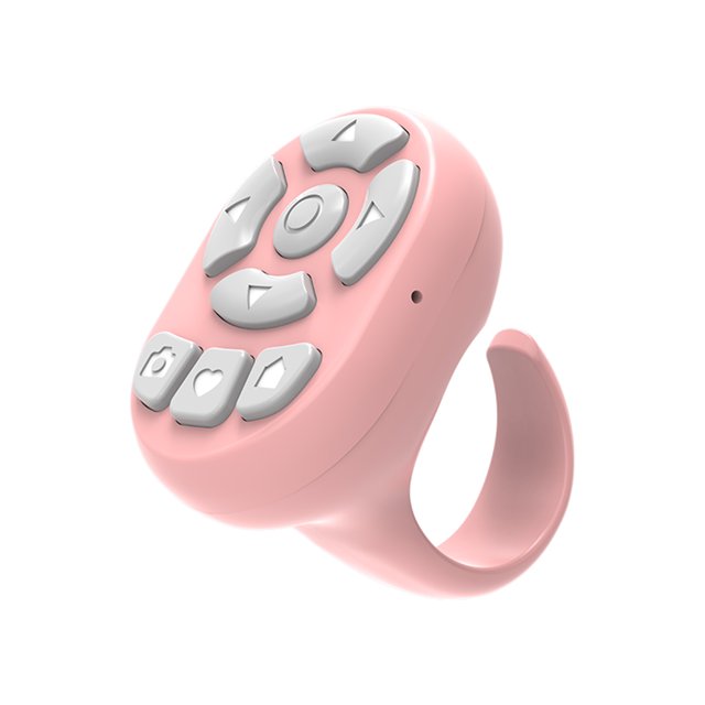 Ruiboury Portable Wireless Phone Controller For Selfies And Photography Rechargeable Remote Control Ring Has Pink