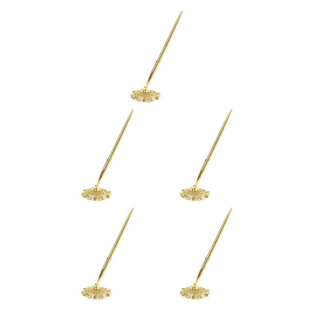 ZLight Ballpoint Pens Metal Wedding Ball Pen Guest Smooth Writing Tool Bank Counter Business Office Accessory Plating Gold 5Set