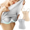 thumbnail image 2 of Timegard Camisoles pour Femmes 2 Pcs avec Soutien-Gorge Intégré Col Rond Bretelles Spaghetti Ajustées Douces Maillots de Corps Décontractés Hauts de Pyjama, 2 of 5
