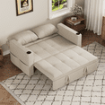 thumbnail image 1 of AECOJOY 63" 3-in-1 Convertible Chair Bed, Pull Out Folding Single Sleeper Sofa with Adjustable Backrest, Pillow & Side Pocket for Small Space, Apartment, RV, Beige, 1 of 11
