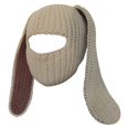 thumbnail image 1 of Fgnfyis Rabbit Ear Hat Autumn and Winter Neck Knitted Hat Bomber Hats Beige, 1 of 6