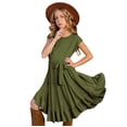 thumbnail image 1 of Kcodviy Robe Rockabilly Unie Courte en Tulle Robe Enfants Robes de Fête Rétro Robes pour Grands Enfants Petites Vêtements Vintage Manche Fracks pour Filles Évasée 712Y Robes Filles Volants Robes Filles, 1 of 7