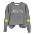 thumbnail image 1 of Timegard Chandail en Molleton Col Rond pour Femmes Épaules Tombantes Chandail Imprimé Automne Hiver Décontracté Ample Confortable, 1 of 4