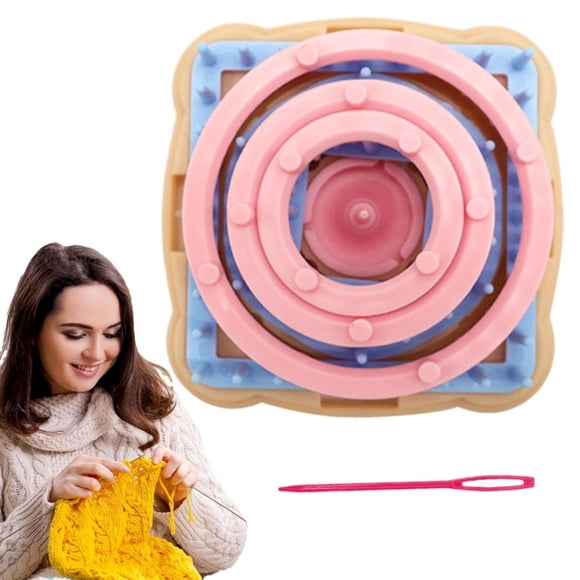 Bovemsi Clearance Flower Kit Beginner Flower Maker Tool | Portable Flower Weaving Kit Colorful Knitting Machine for Round Square Flowers
