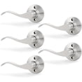 thumbnail image 1 of Satin Nickel Door Handle Interior Brushed Nickel Passage Door Lever for Hall and Closet Keyless Door Lock Set Reversible for Left Right Sided Doors Leverset Handleset, 1 of 6