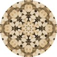 thumbnail image 1 of Ahgly Company Tapis Rond Lavable en Machine Intérieur Transitionnel Kaki Or, 5 Pieds Rond, 1 of 7