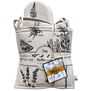 6 Pack Kitchen Line Set 2 Oven Mitts 2 Pot Holder 2 Washclothing gift Set