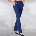 thumbnail image 1 of CFLVAEK Fitted Business Pants for Women Solid Mid Rise Pockets Pants Full Length Micro Pull Temperament Trousers Leisure Lounge Working Pants, 1 of 4