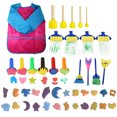 thumbnail image 1 of 44pcs Sponge Painting Brushes Kit Mini DIY Painting Kits Early Learning Kids Paint Set Child Play Gift, 1 of 9