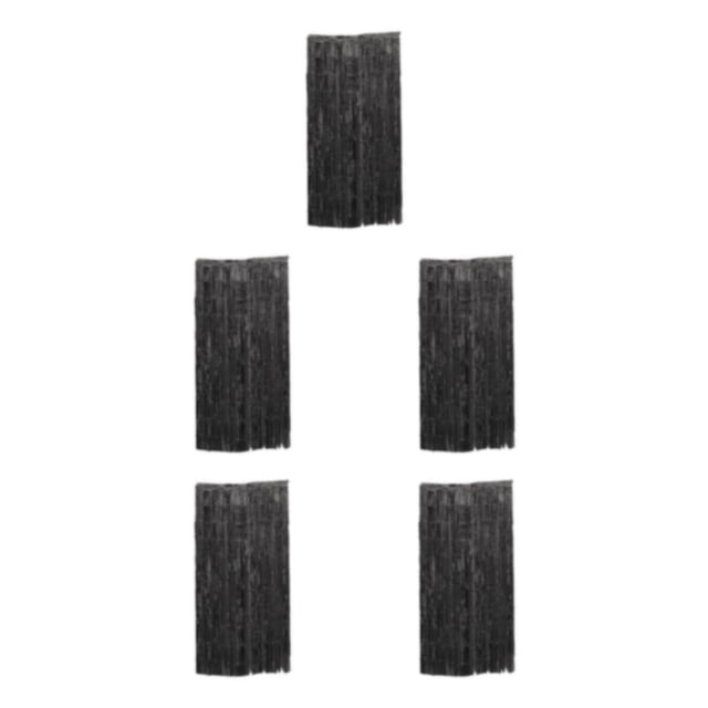 relayinert Rideau à Franges en Feuille Vibrante Application Grand et Options Personnalisables Noir 3*1 m 5 Pcs
