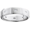 thumbnail image 1 of Mens Princess Cut Diamond White Gold Wedding Ring Band, 1 of 4