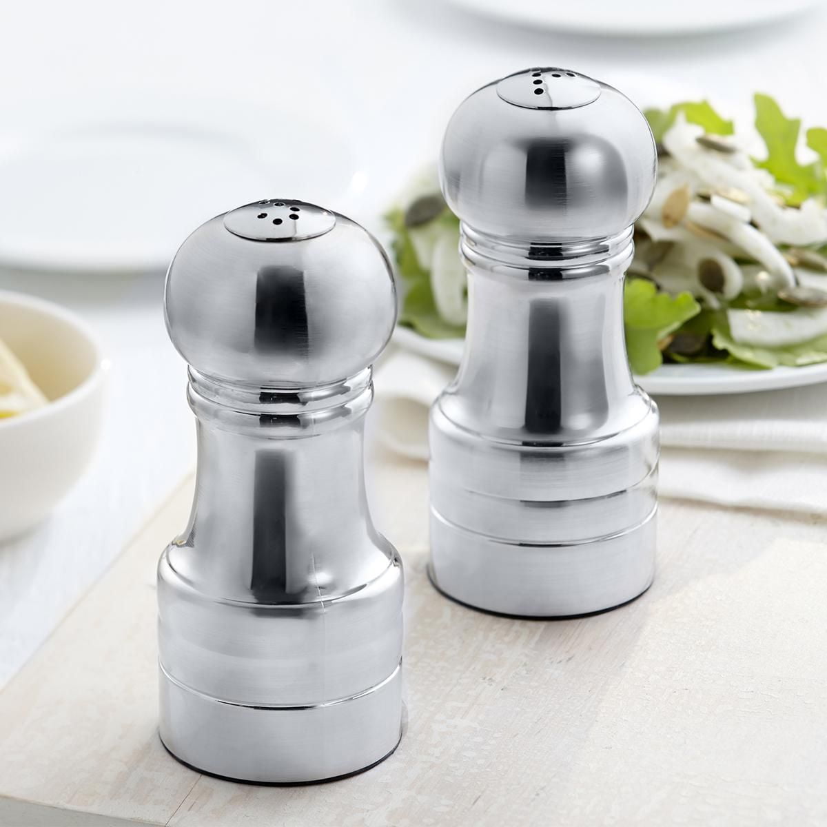 Salière et poivrière Century de Trudeau Maison en acier inoxydable de 11,5 cm (4,5 po)