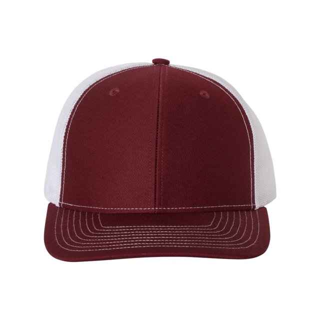 Adjustable Snapback Trucker Cap, Adjustable, CardinalWhite