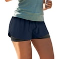thumbnail image 3 of Plebaso Women's 2 in 1 Running Shorts Elastic Waist Drawstring Athletic Shorts Lightweight Workout Shorts, 3 of 6
